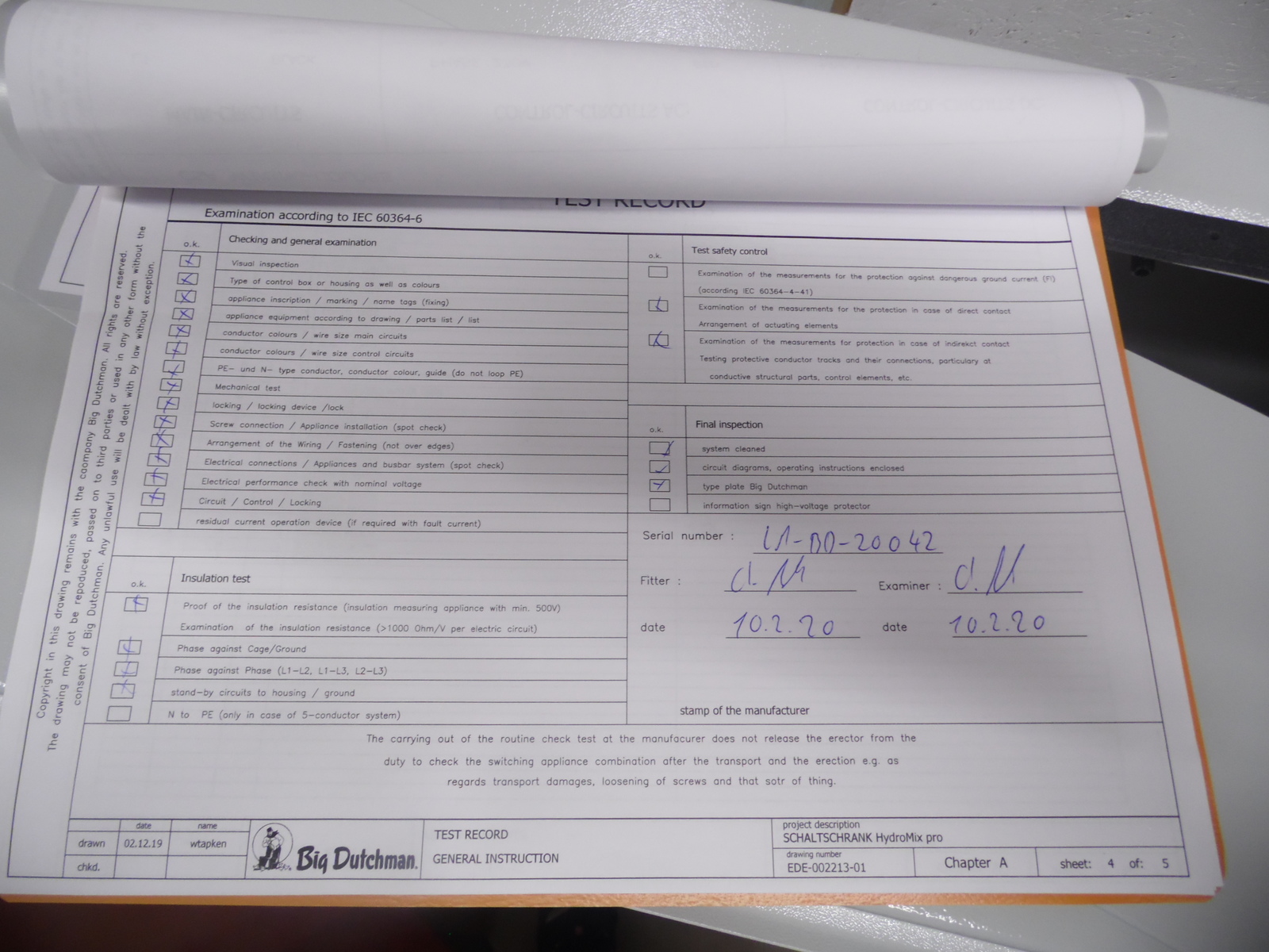 Switch cabinet speed V 3-tank nurs. load unit